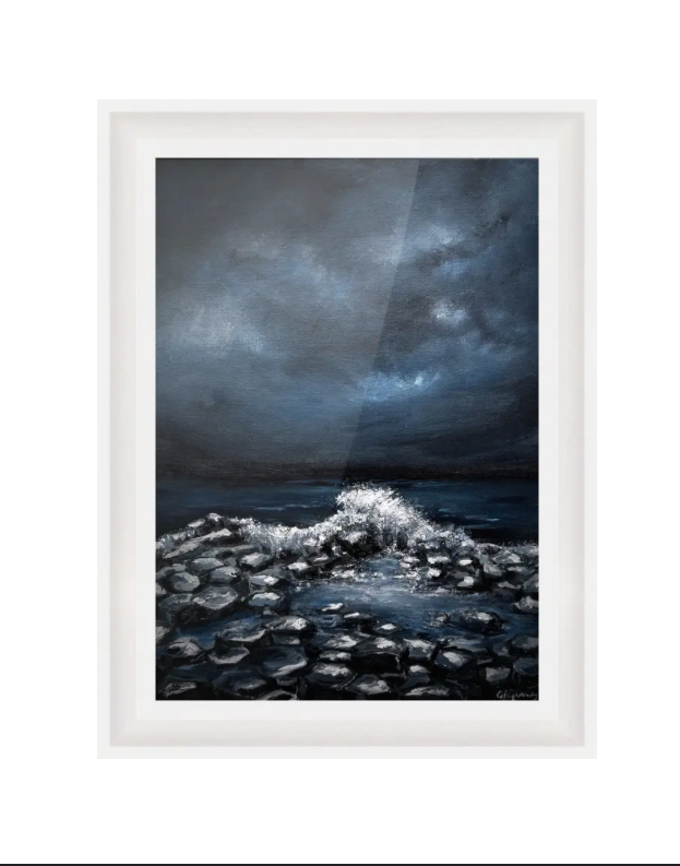 Giants Causeway Blues, A3 (approx 30 x 42), original acrylic, framed