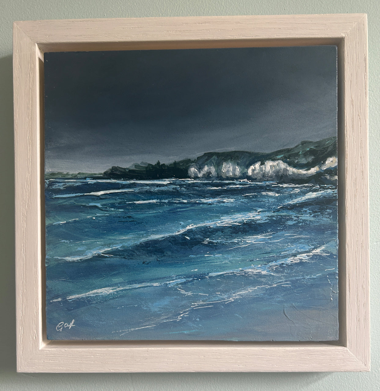 Moody Skies over Whiterocks - 20 x 20 cm, original acrylic on wood, framed